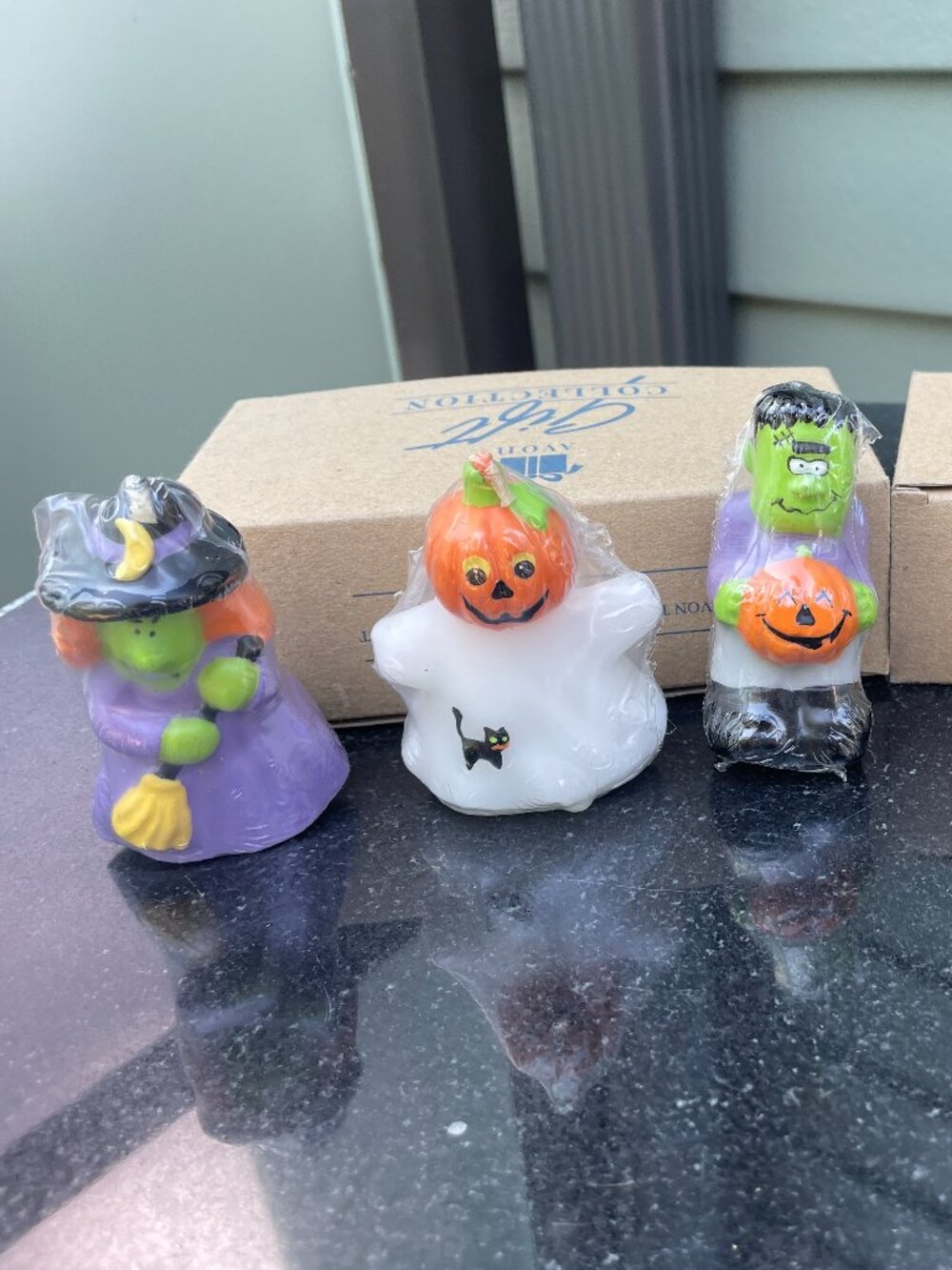 2 New Complete Sets Avon Trick or Treat Trio Halloween Figural Candles Vtg Boxed